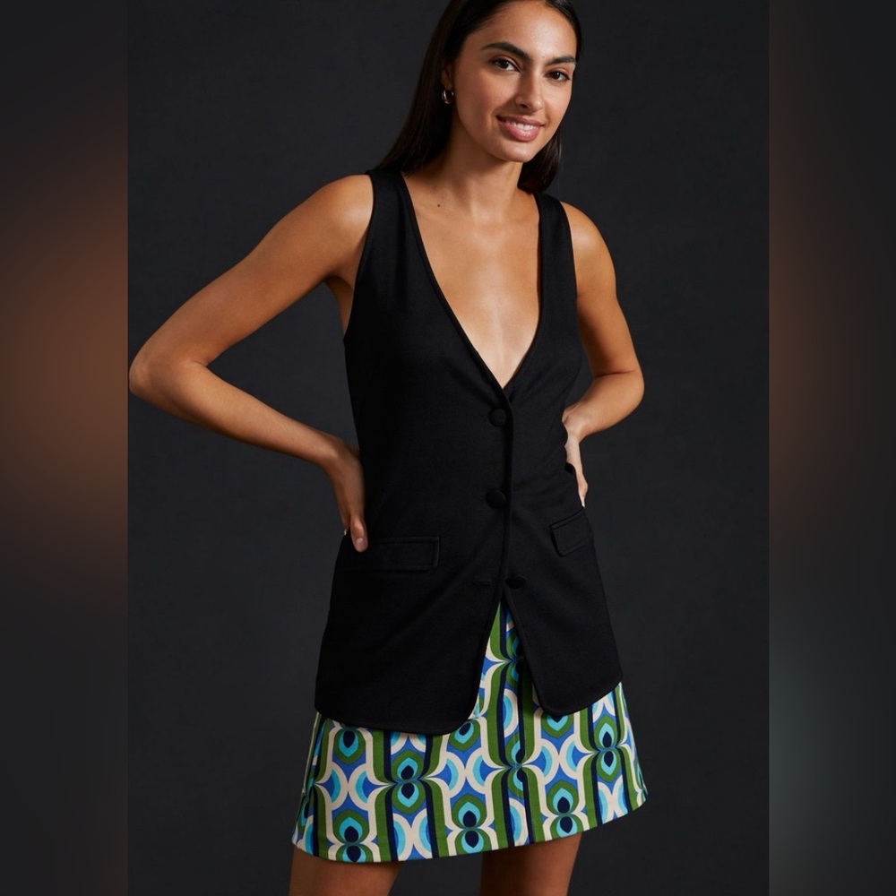 NWT Anthropologie Maeve Ponte 3-Button Vest - Picture 2 of 5